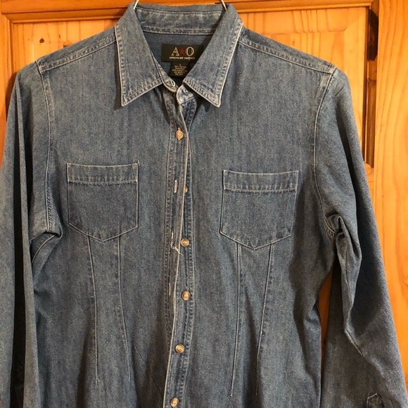 American Outpost Tops - Denim button down shirt
